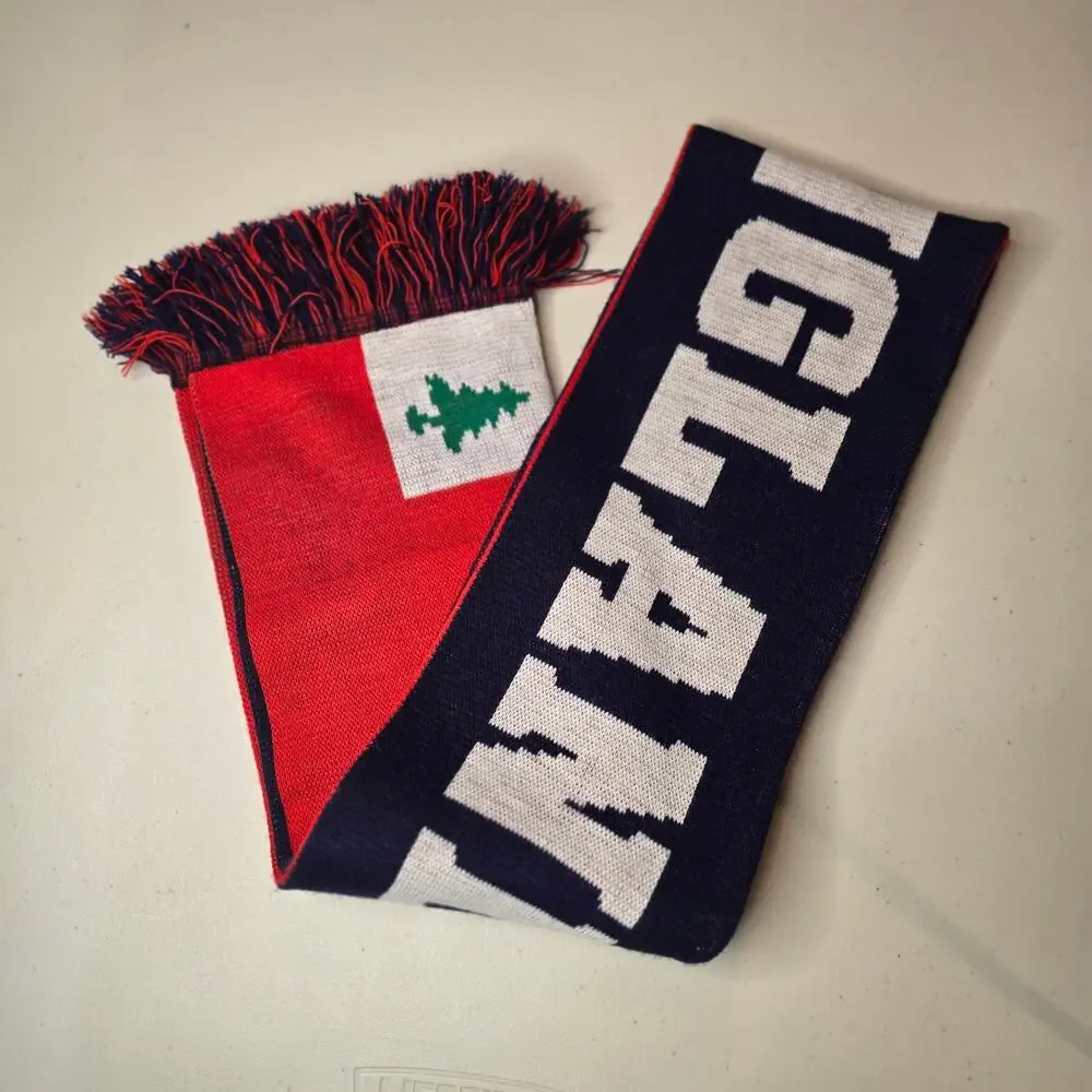 New England Revolution MLS Double Sided Winter Scarf Logo Red Blue Patriots‎